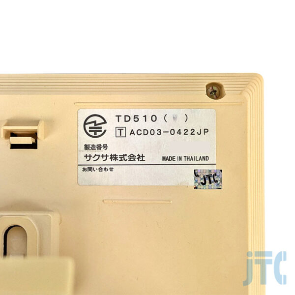 SAXA TD510(W) 品名紙の写真
