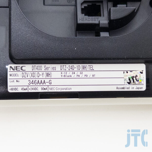 NEC DTZ-24D-1D(WH) 品名紙の写真