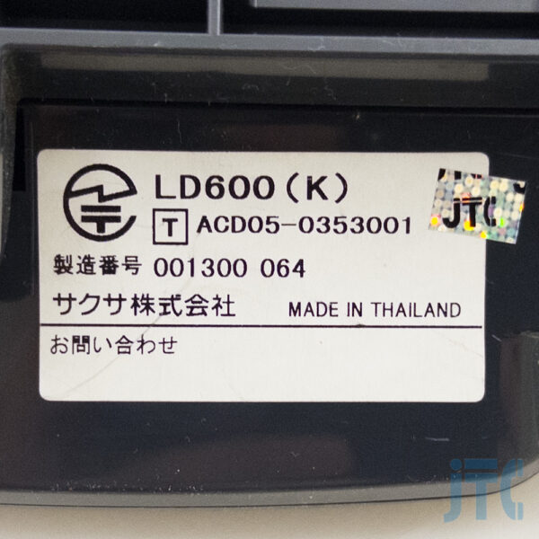サクサ LD600電話機(K) 品名紙の写真