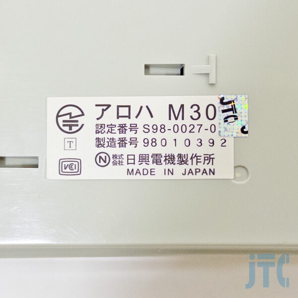 日興電機製作所 アロハ M30 品名紙の写真