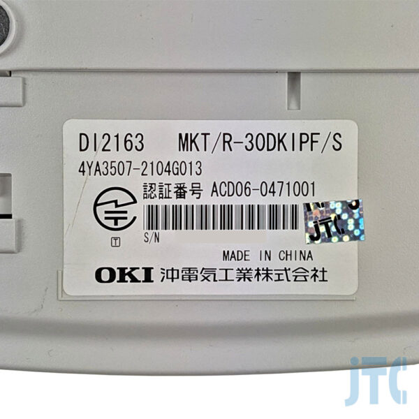 OKI DI2163 MKT/R-30DKIPF/S 品名紙の写真