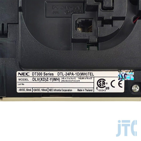 NEC DTL-24PA-1D(WH)TEL 品名紙の写真